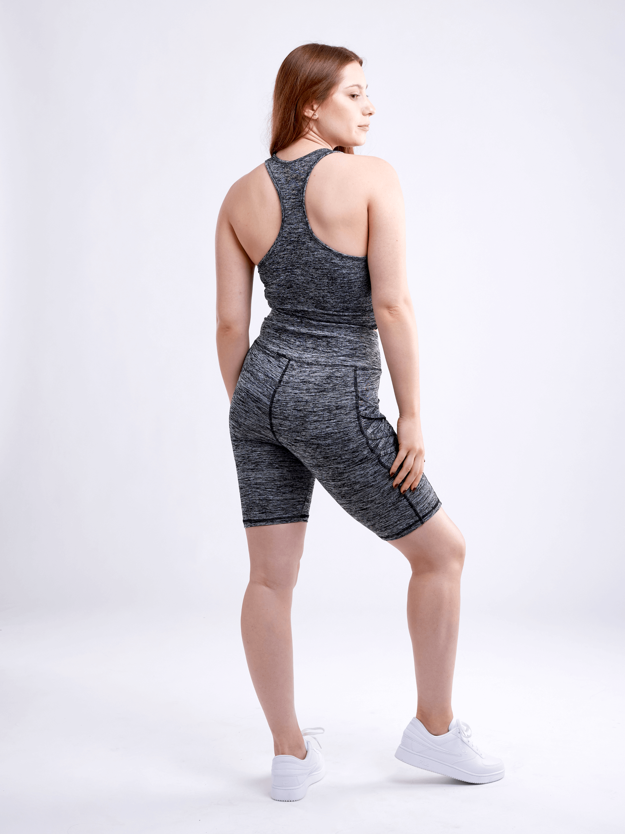 JupiterGear High-Waisted Workout Shorts with Pockets & Criss Cross Design