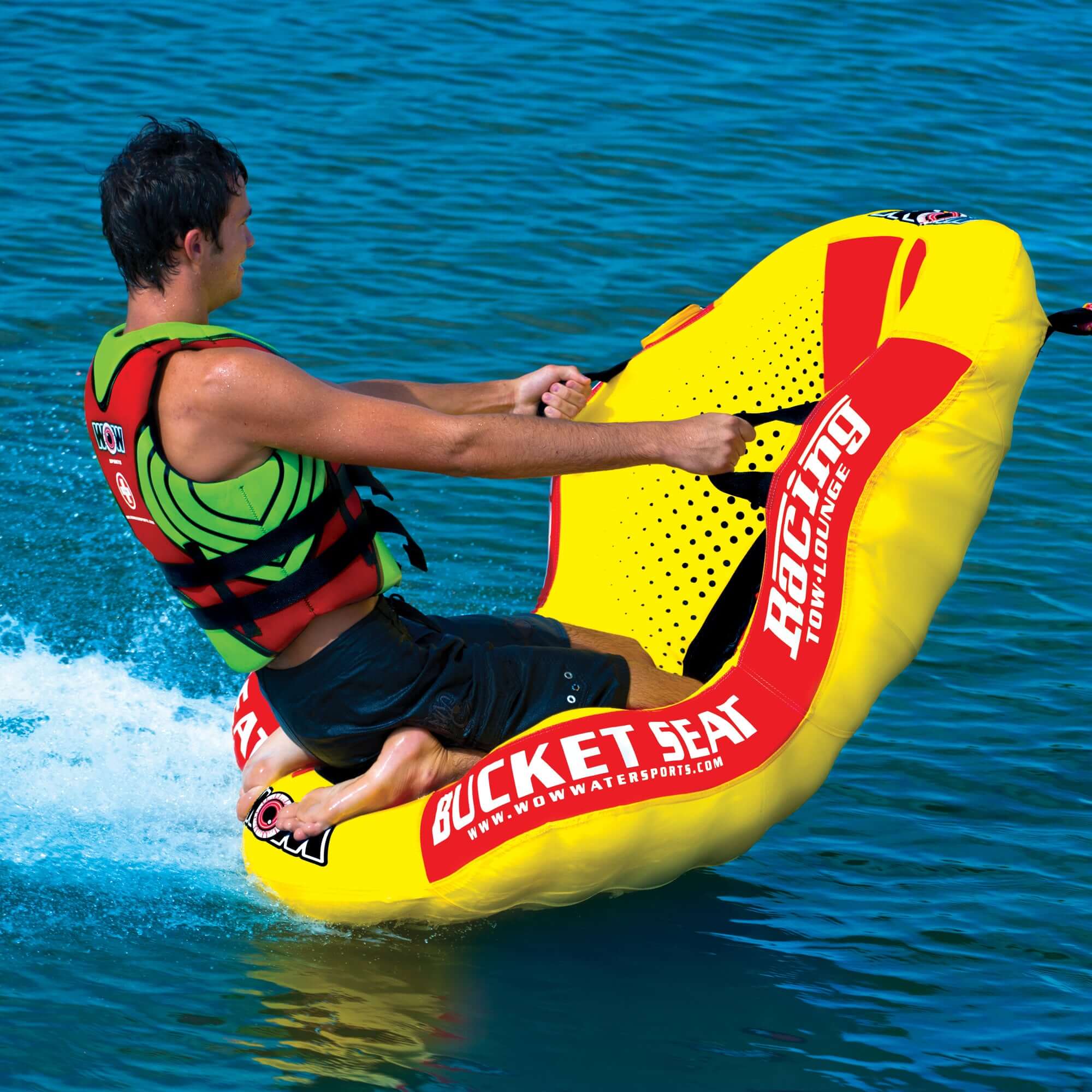 WOW Sports Bucket Seat 1 Person Towable Water Tube and Lounge Chair (14-1090)