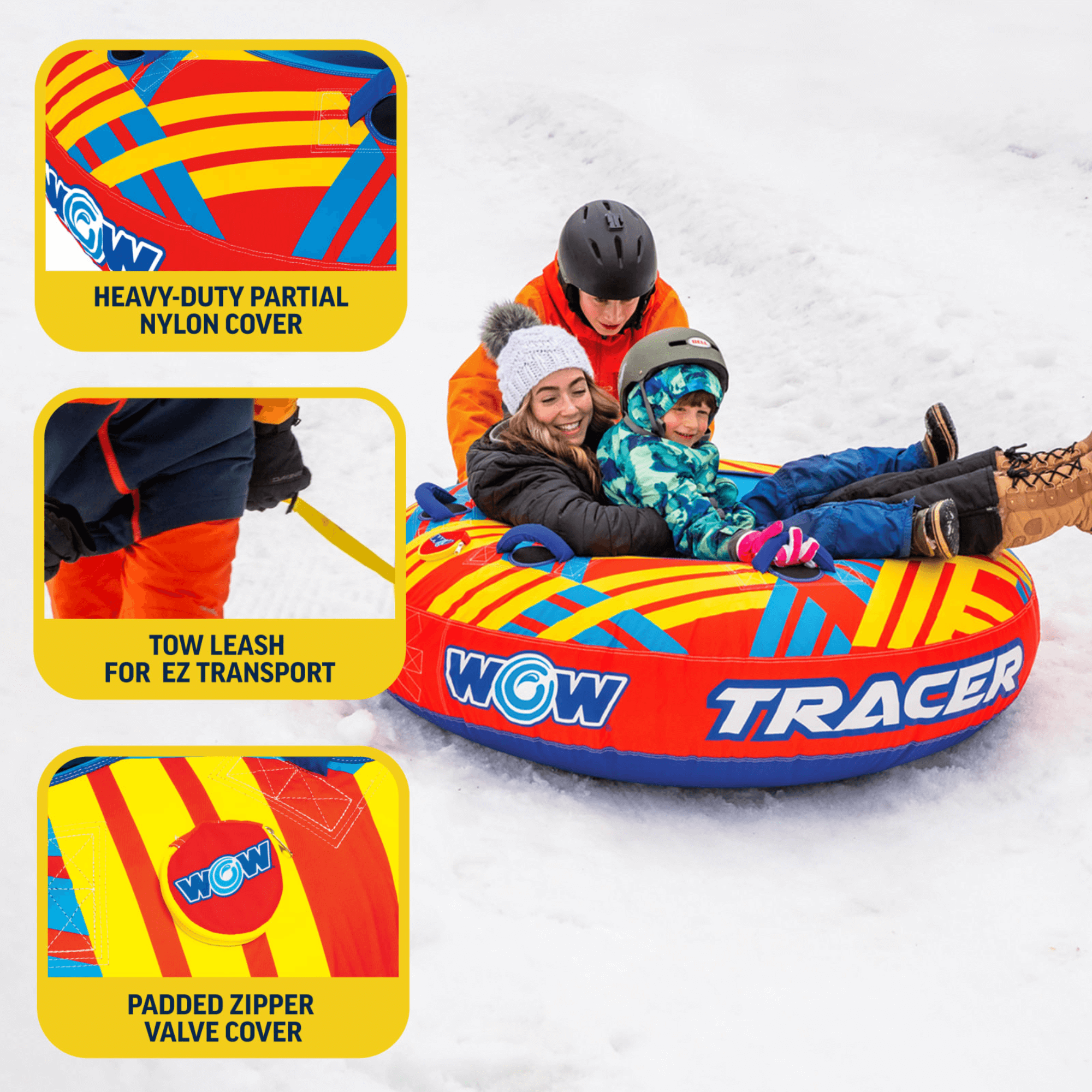 WOW Watersports Tracer Snow Tube Towable for Summer and Winter Action
