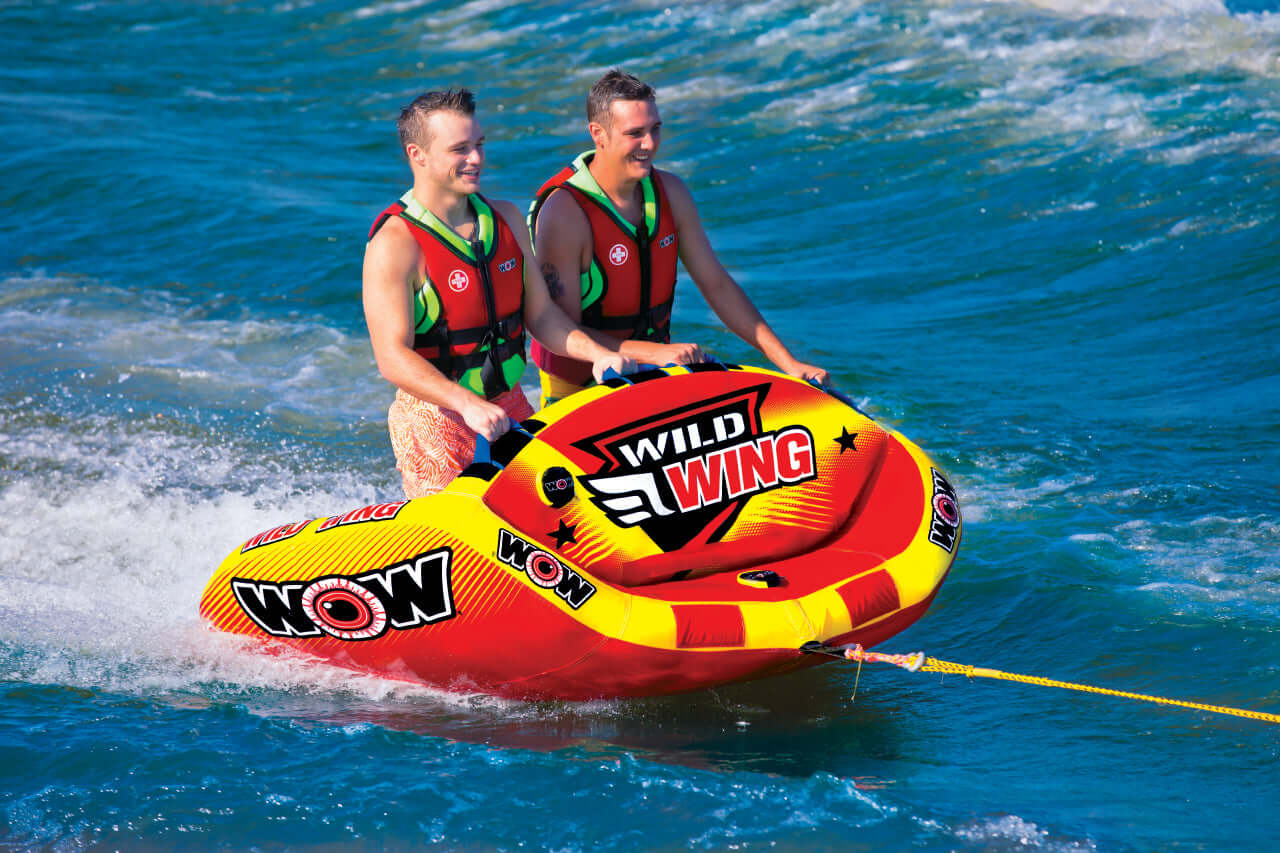 WOW Sports Wild Wing 2 Person Towable Water Tube For Pool and Lake (18-1120)