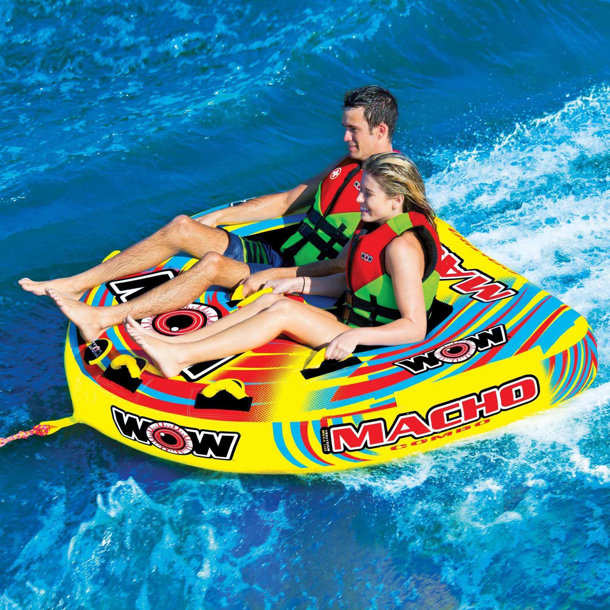 WOW Watersports Macho 1-3 Person Towable Water Tube For Pool and Lake
